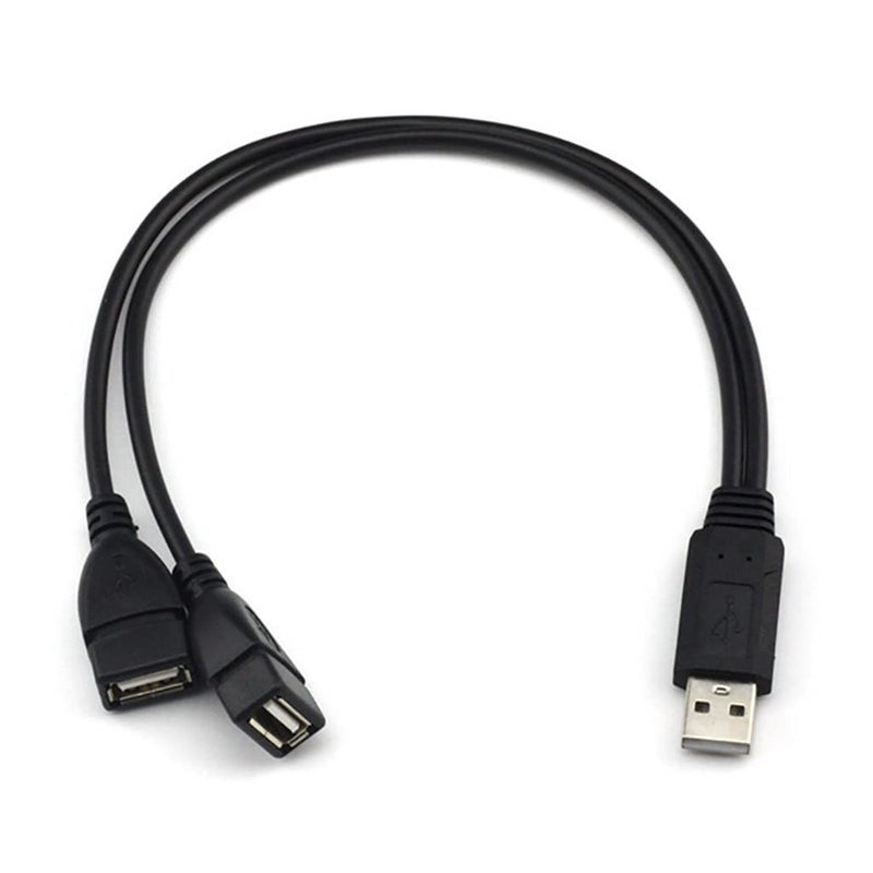 USB 2.0 Extension Cable 1 Male to 2 Female 35cm Data Charging Cable 2 Pack - Image 3